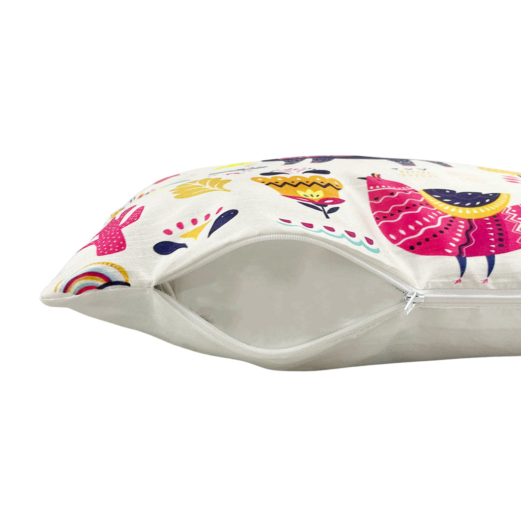Swayam Multicolour Animal Printed Cushion Covers Set of 3 (16x16 Inches)