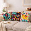 Swayam Multicolour Animal Printed Cushion Covers Set of 3 (16x16 Inches)