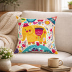 Swayam Multicolour Animal Printed Cushion Covers Set of 3 (16x16 Inches)