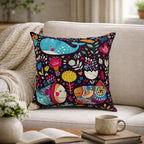 Swayam Multicolour Animal Printed Cushion Covers Set of 3 (16x16 Inches)