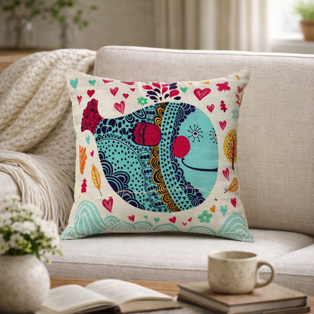 Swayam Multicolour Animal Printed Cushion Covers Set of 3 (16x16 Inches)