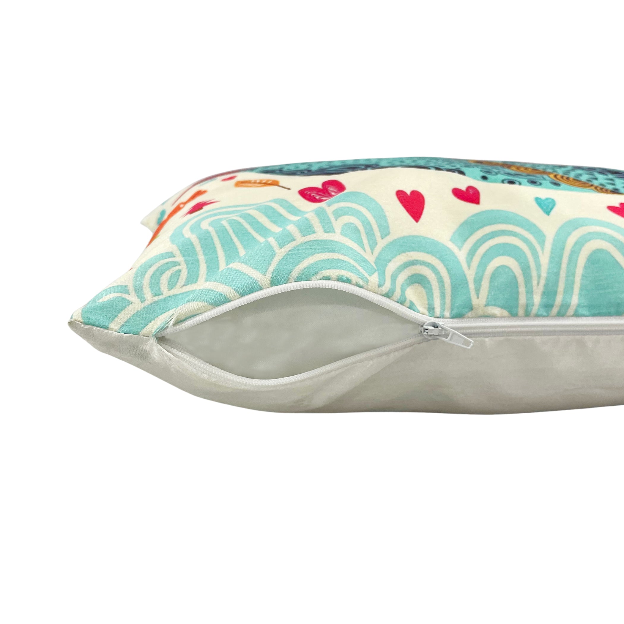 Swayam Multicolour Animal Printed Cushion Covers Set of 3 (16x16 Inches)