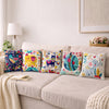 Swayam Multicolour Animal Printed Cushion Covers Set of 5 (16x16 Inches)