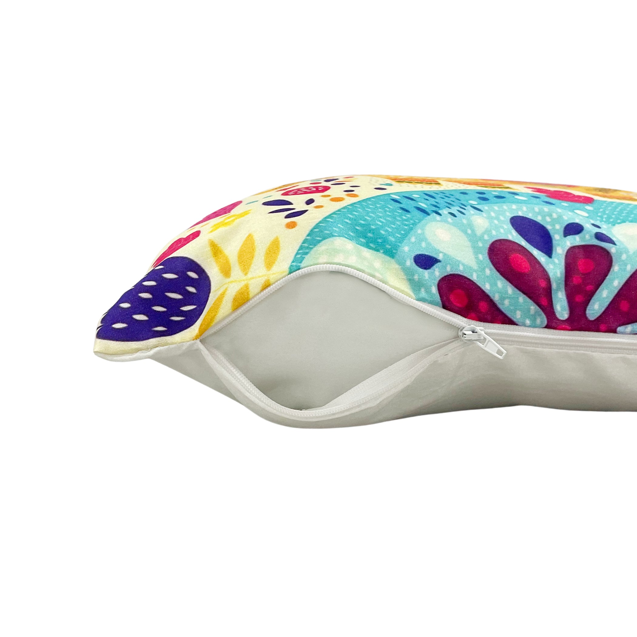 Swayam Multicolour Animal Printed Cushion Covers Set of 6 (16x16 Inches)