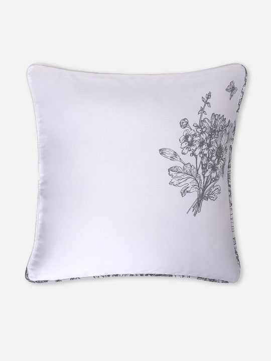 Ethnic Printed White Extra Large Cushion - Set of 2