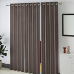 Chocolate Brown Serenity 110 GSM Polyester 60% Blackout Eyelet Curtain