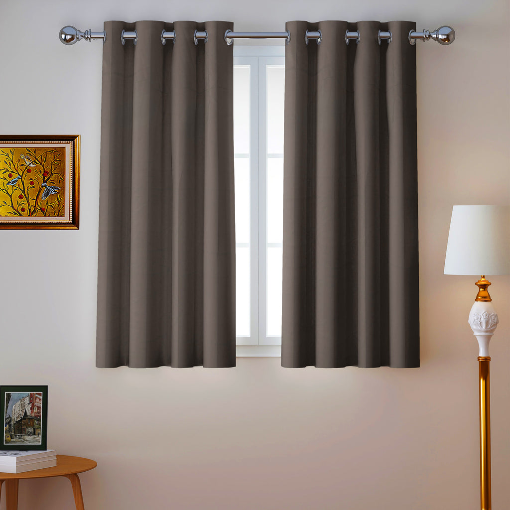Chocolate Brown Serenity 110 GSM Polyester 60% Blackout Eyelet Curtain