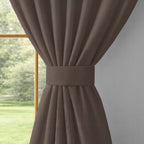 Chocolate Brown Serenity 110 GSM Polyester 60% Blackout Eyelet Curtain