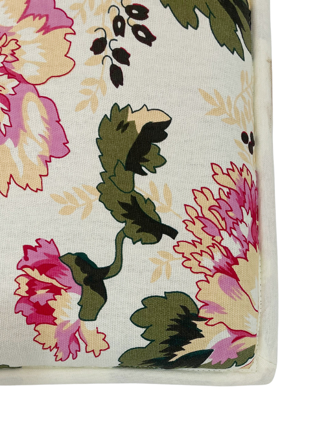 Pack of 2 Premium Printed Chair Pads – Beige Floral Design – Soft Cushions with Tie-Ups