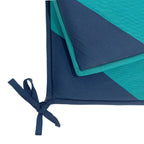 Pack of 2 Premium Chair Pads – Teal & Navy Blue – Soft Cushions with Tie-Ups