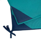Pack of 2 Premium Chair Pads – Teal & Navy Blue – Soft Cushions with Tie-Ups
