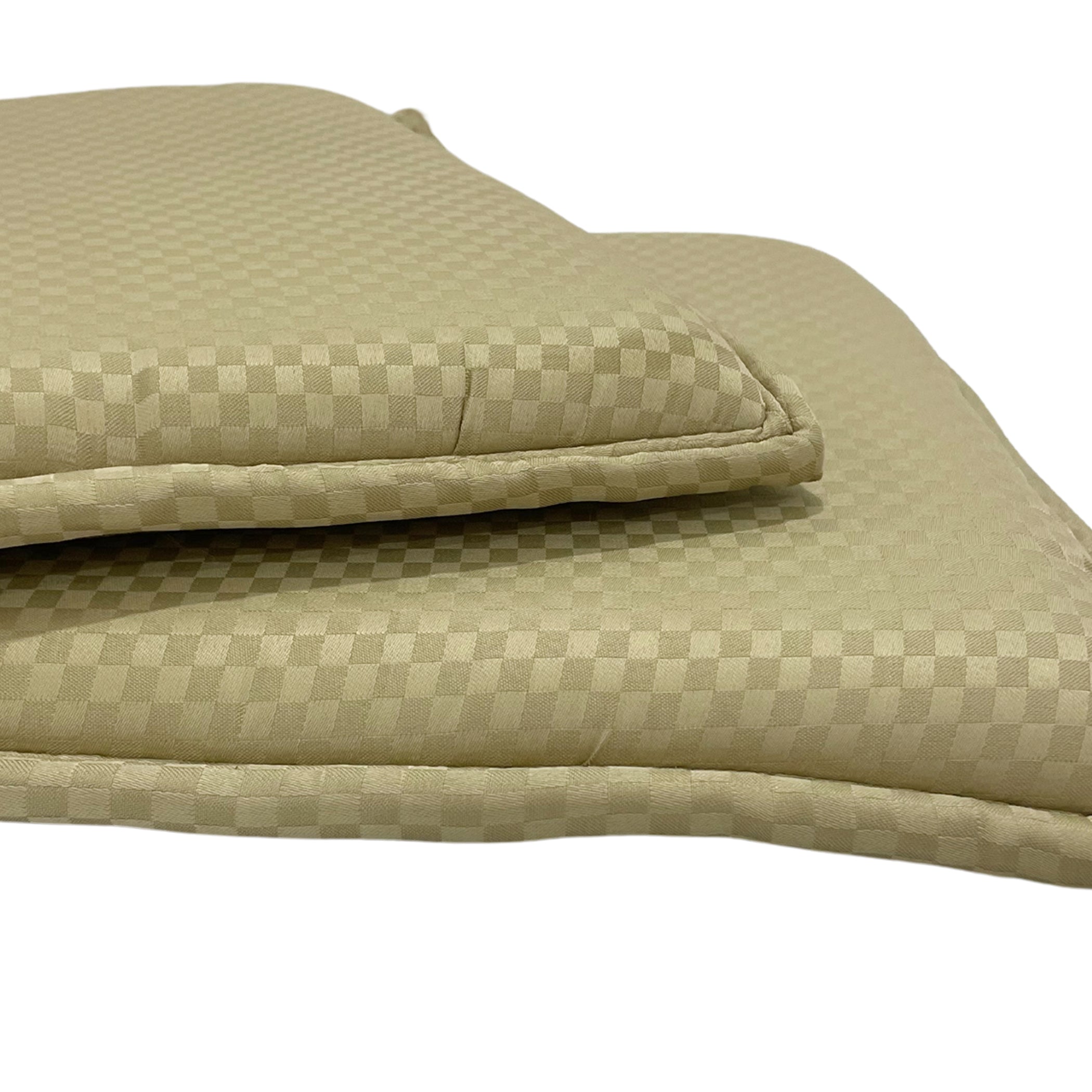Solid Cotton Chair Pad with Tie-Up Strings - Beige