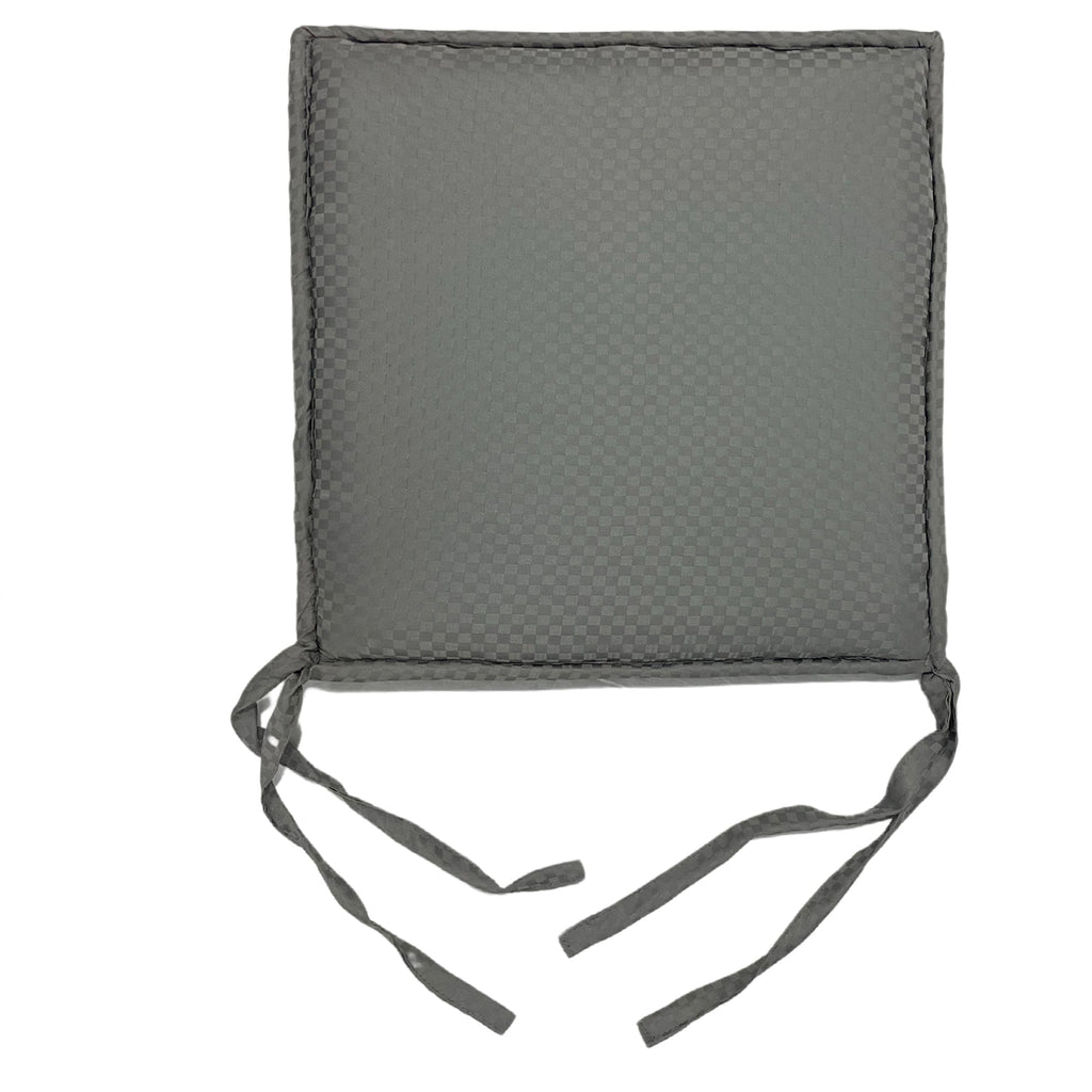 Premium Soft Grey Chair Pads – Pack of 4, Comfortable Cushions with Tie–Ups for Dining & Study Chairs