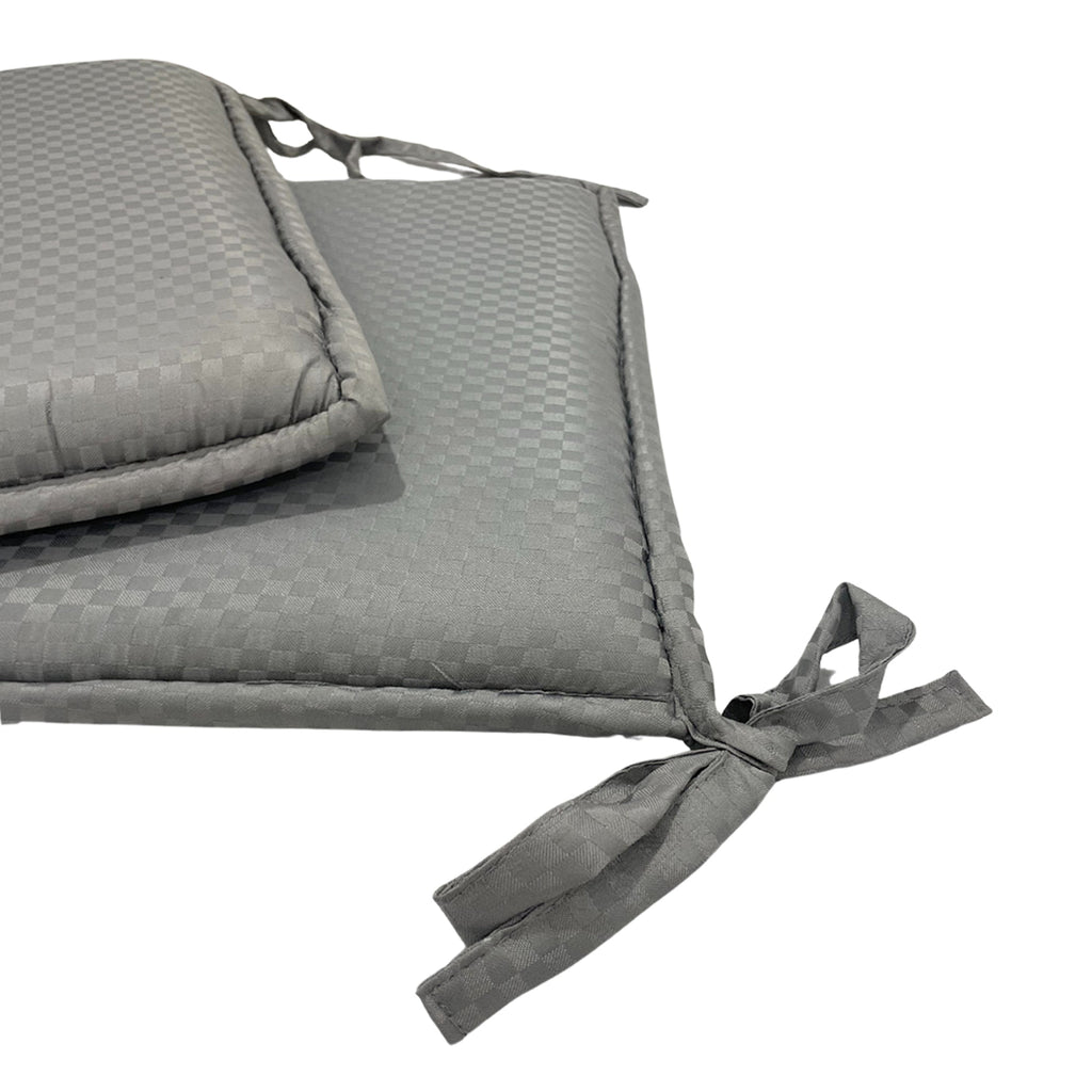 Premium Soft Grey Chair Pads – Pack of 4, Comfortable Cushions with Tie–Ups for Dining & Study Chairs