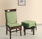 Premium Soft Green Chair Pads – Pack of 6, Comfortable Cushioning for Dining Chairs / Study Chairs
