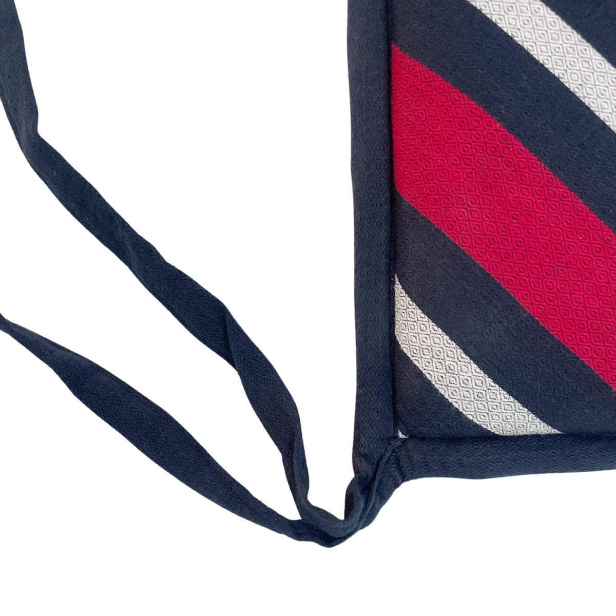 Pack of 6 Premium Chair Pads – Black, Red & Grey Striped – Soft Cushions with Tie-Ups