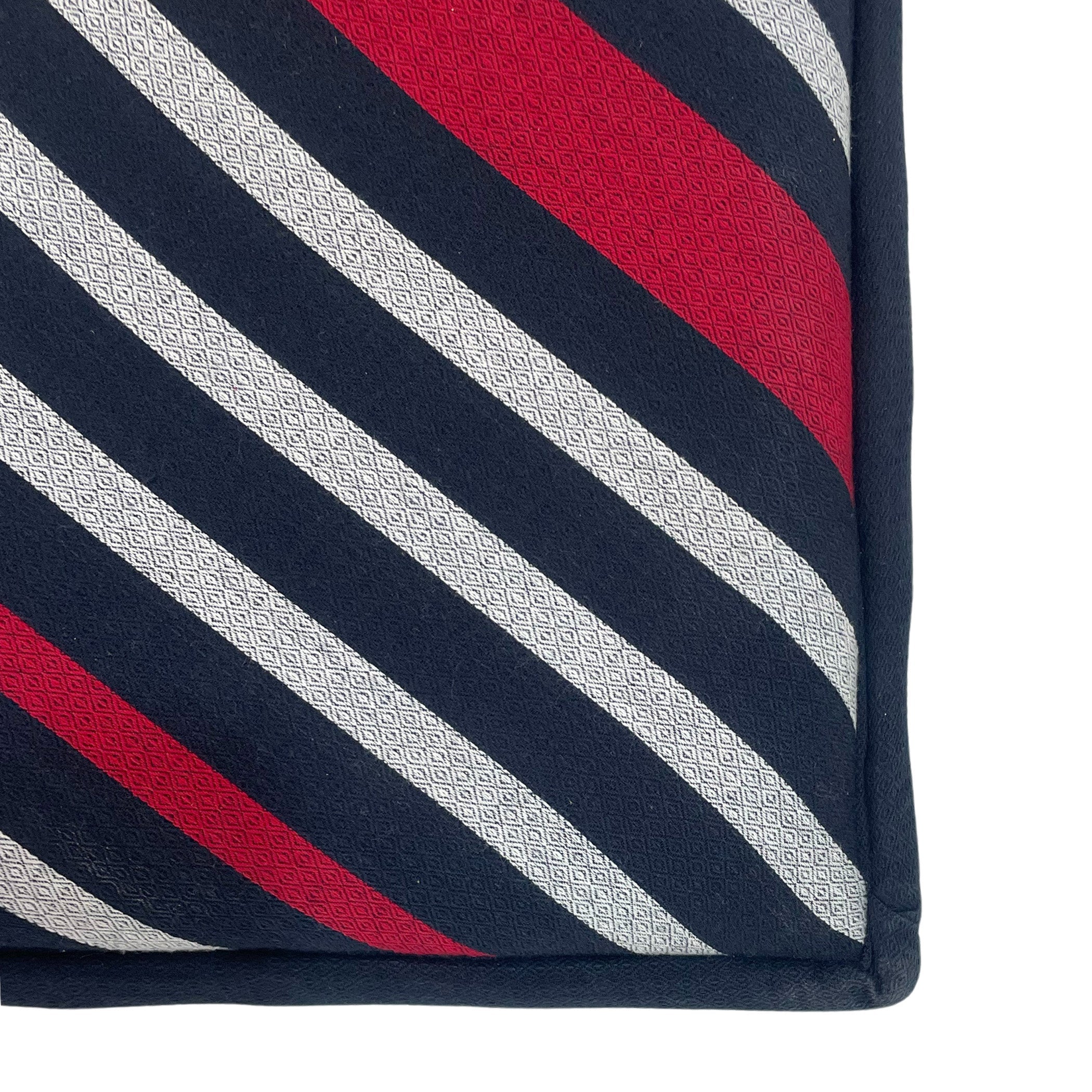 Pack of 6 Premium Chair Pads – Black, Red & Grey Striped – Soft Cushions with Tie-Ups