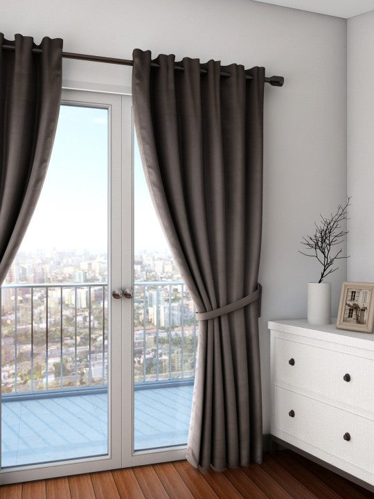 Premium Blackout Solid Chocolate Brown Door Curtains