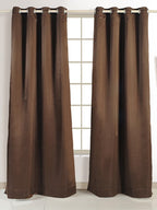 Solid Chocolate Brown Door Curtain – 7.5 ft | Eyelet Style | Rich Minimal Look