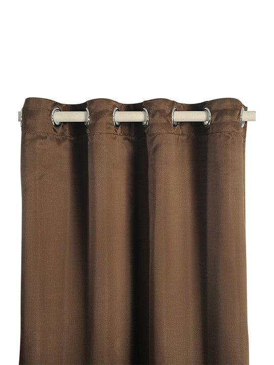 Solid Chocolate Brown Door Curtain – 7.5 ft | Eyelet Style | Rich Minimal Look