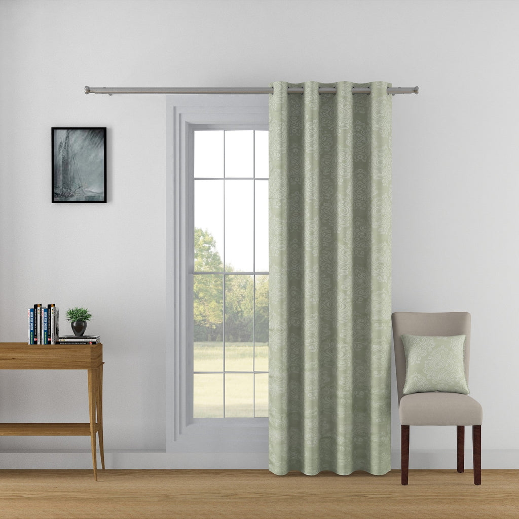 Jacquard Damask Mint Green Door Curtains