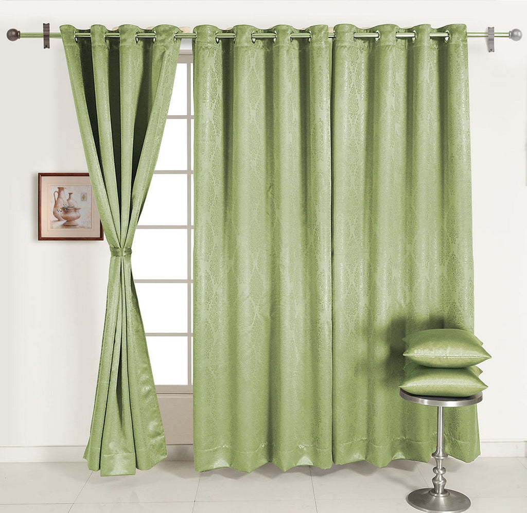 Jacquard Damask Mint Green Door Curtains