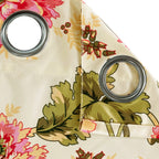 Cream Pink Floral Print Door Curtain – 7.5 ft | Eyelet Style | Classic Bloom Design
