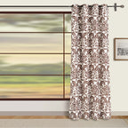 Classic Damask Door Curtains – Brown & White
