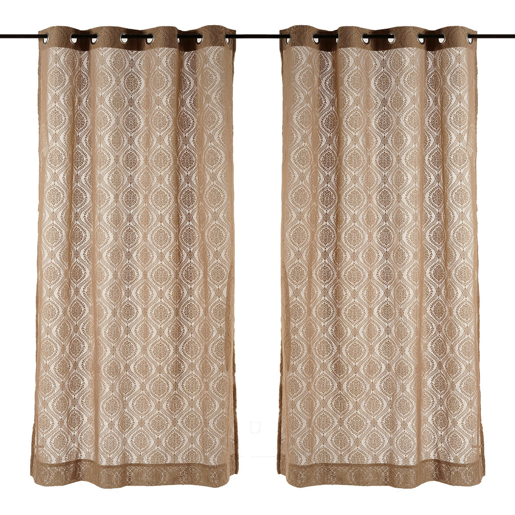 Beige Grace Sheer Lace Door Curtain