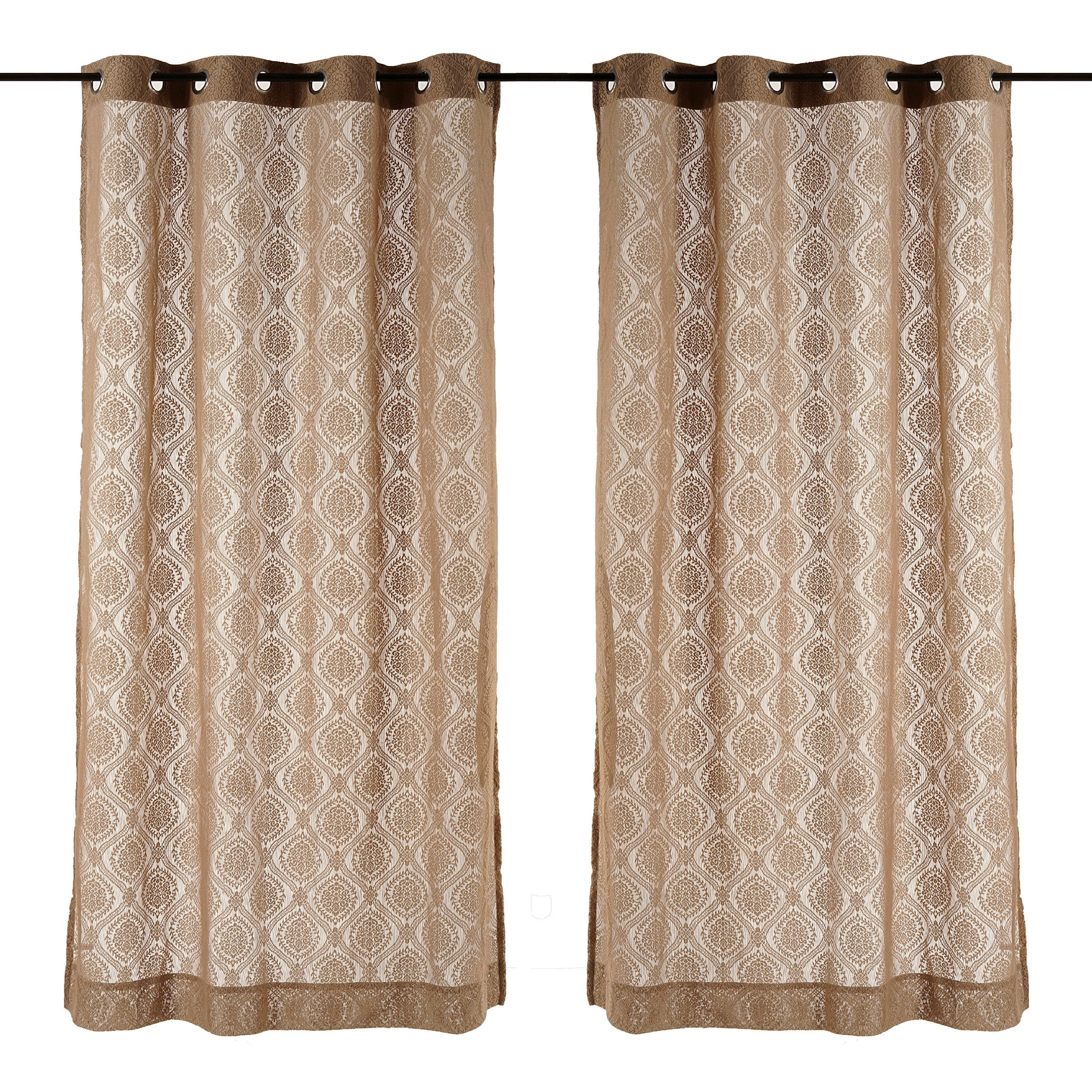 Beige Grace Sheer Lace Door Curtain