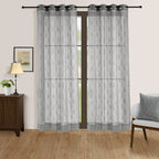 Silver Mist Sheer Lace Door Curtain