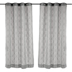 Silver Mist Sheer Lace Long Door Curtain