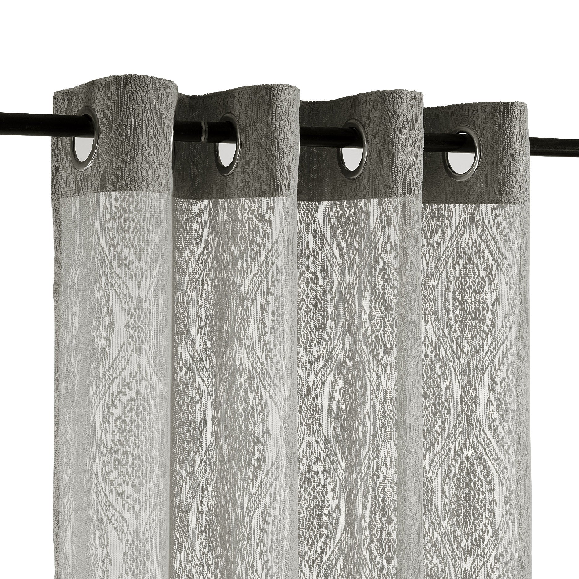 Silver Mist Sheer Lace Long Door Curtains Set of 2