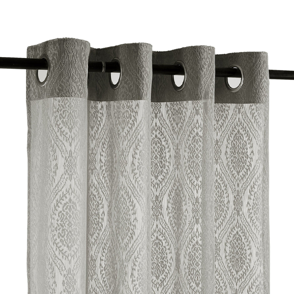 Silver Mist Sheer Lace Long Door Curtain