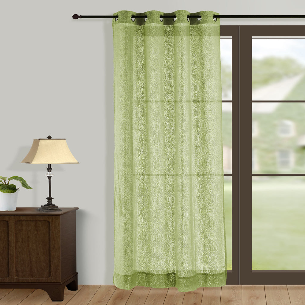Mint Whisper Sheer Lace Long Door Curtains Set of 2 for Soft Light and Airy Elegance