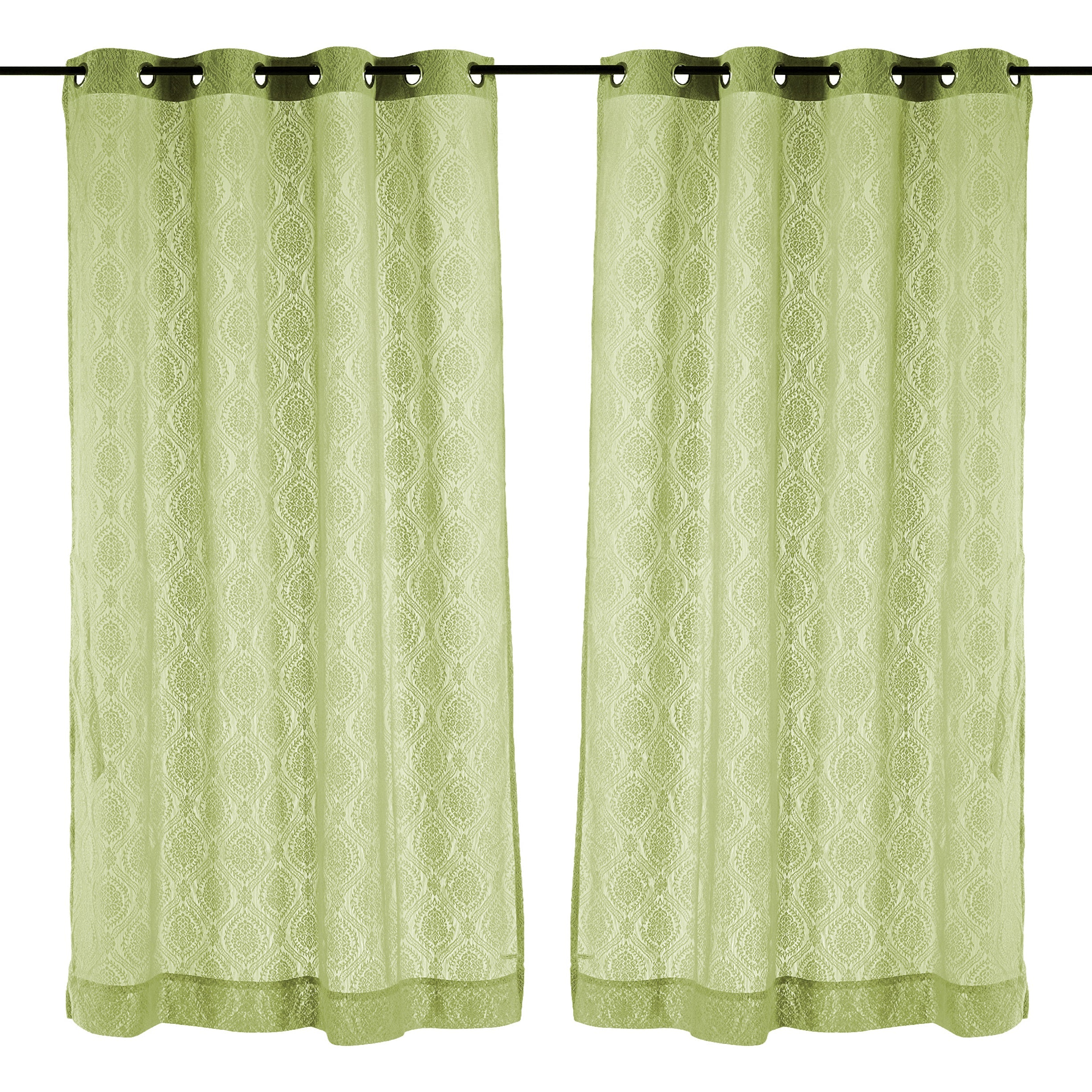 Mint Whisper Sheer Lace Long Door Curtains Set of 2 for Soft Light and Airy Elegance