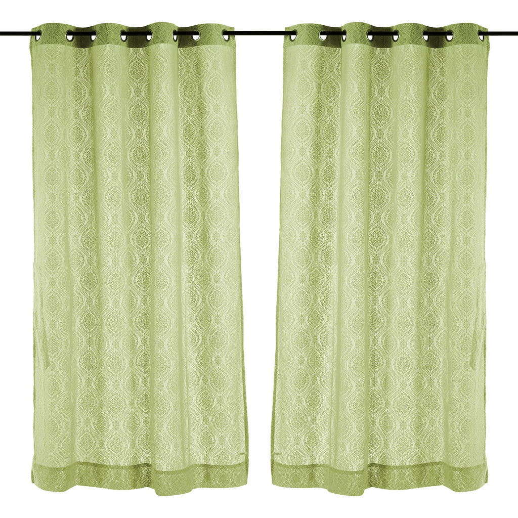 Mint Whisper Sheer Lace Long Door Curtain for Soft Light and Airy Elegance