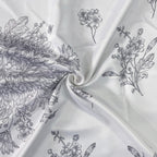 Elegant Cotton Botanical Sketch Grey Door Curtain