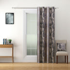 Premium Jacquard Botanical Fern Brown Door Curtain