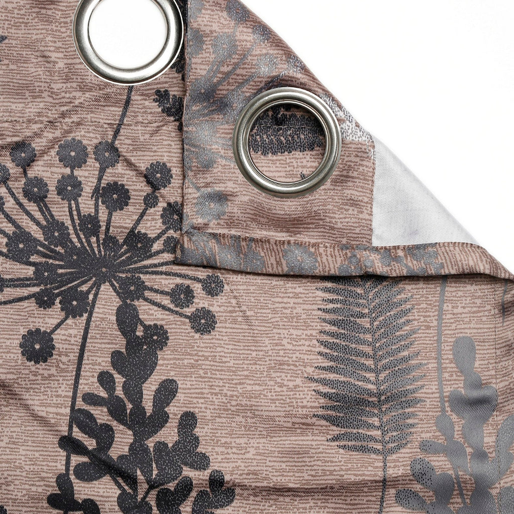 Premium Jacquard Botanical Fern Brown Door Curtain