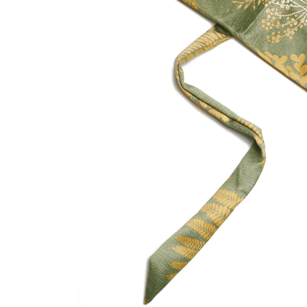 Green Botanical Leaf Print Door Curtain – 7.5 ft | Eyelet Style | Nature-Inspired Design