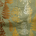 Green Botanical Leaf Print Door Curtain – 7.5 ft | Eyelet Style | Nature-Inspired Design