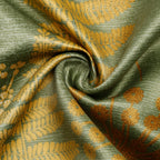 Green Botanical Leaf Print Door Curtain – 7.5 ft | Eyelet Style | Nature-Inspired Design