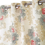 Premium Floral Beige Jacquard Door Curtain