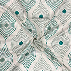 Premium Geometric Teal Printed Door Curtain