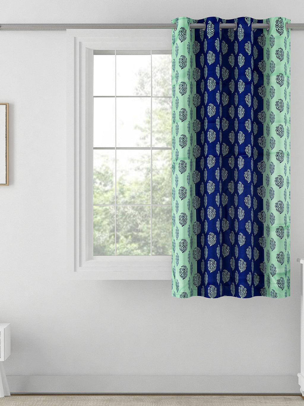 Premium Floral Golden Blackout Door Curtains