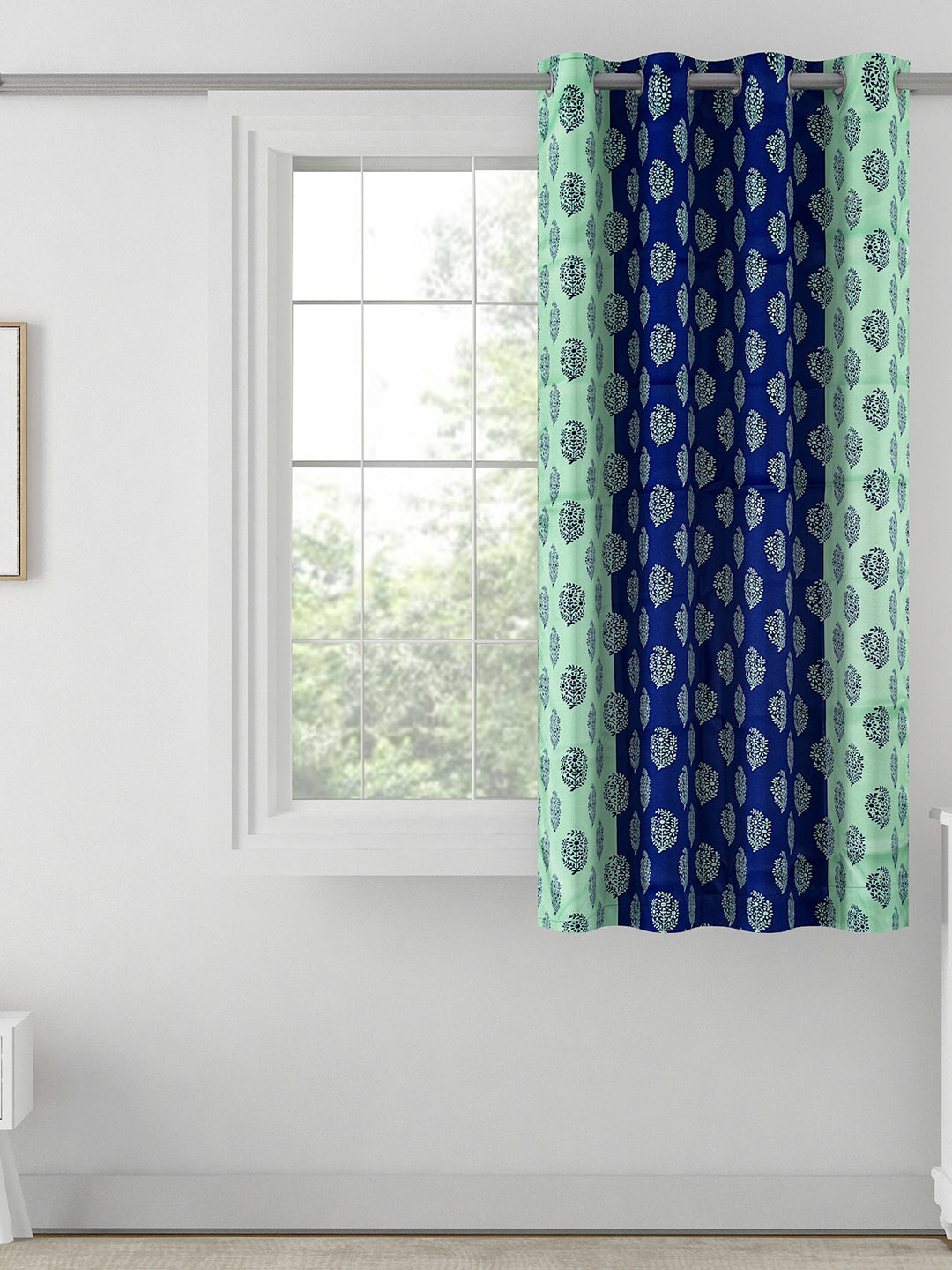 Premium Floral Golden Blackout Door Curtains