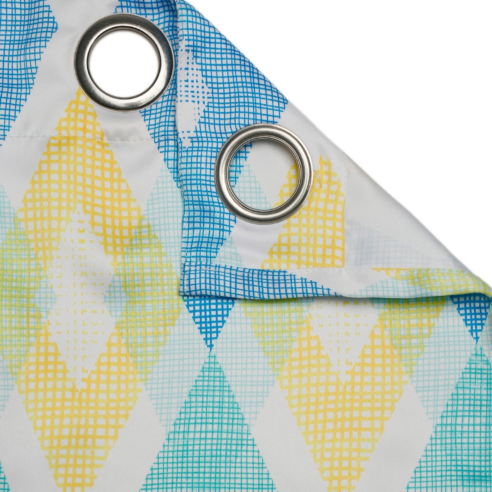 Premium Geometric Blue and Yellow Printed Door Curtain