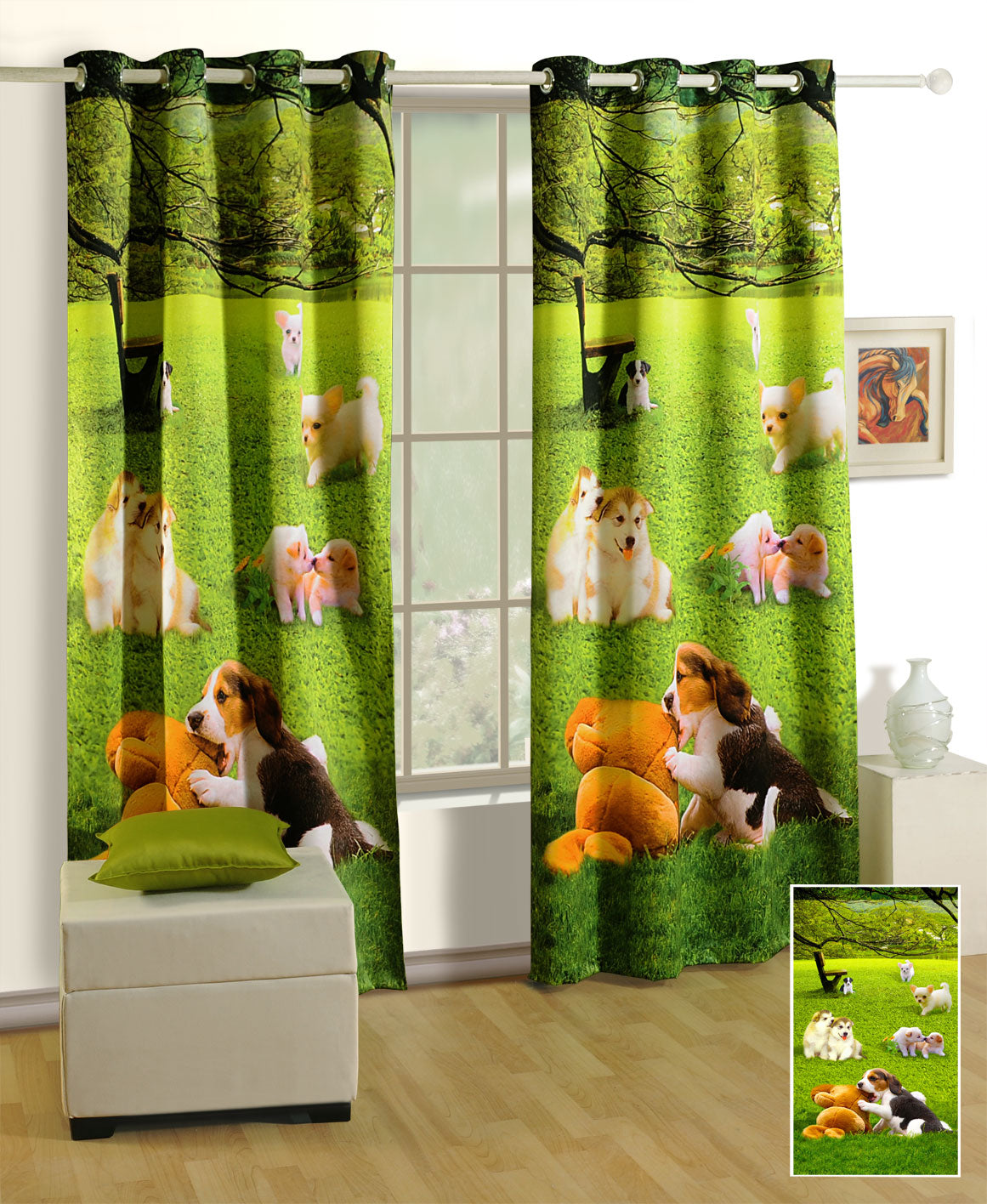 Friends Forever Puppy Playtime Window Curtain – Pack of 1 for Kids Room