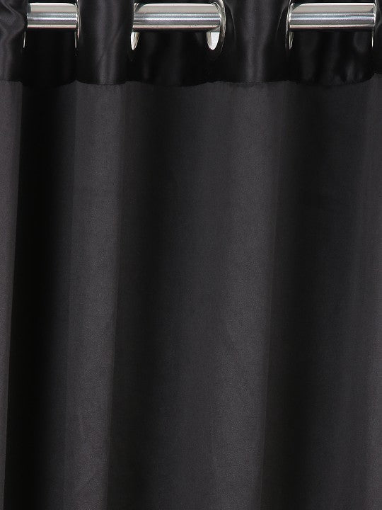 Premium Blackout Solid Black Long Door Curtains